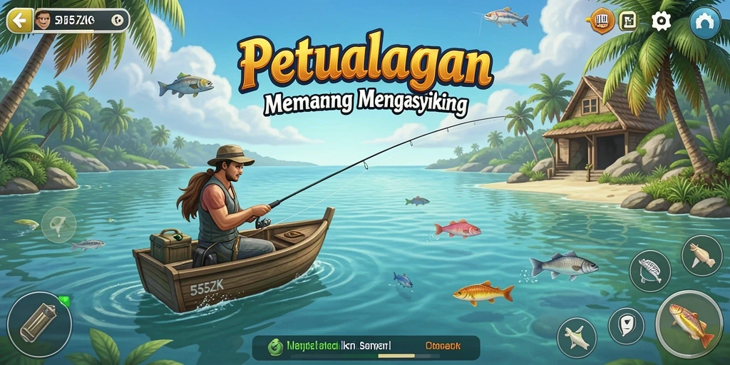 Gameplay seru dengan menangkap berbagai jenis ikan.
