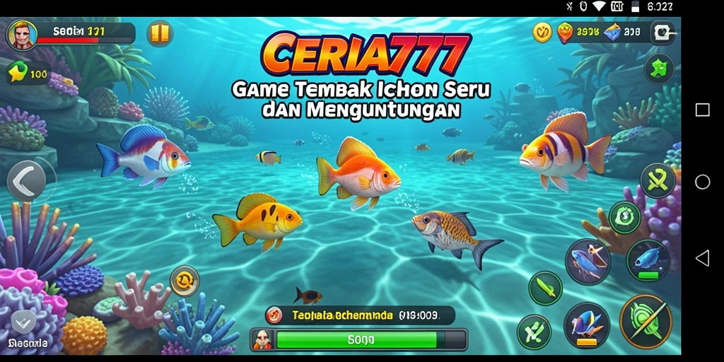 Screenshot CERIA777 menampilkan aksi menembak ikan yang seru.