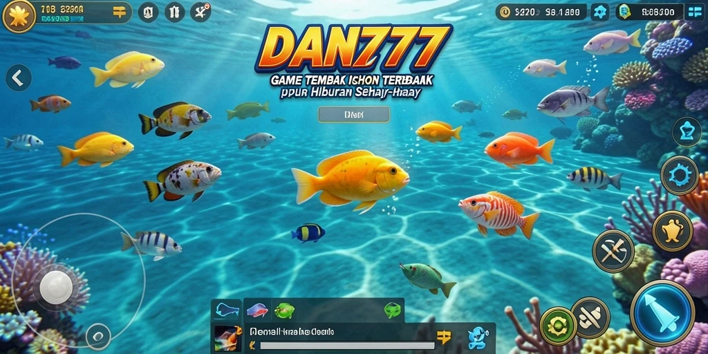 Screenshot gameplay DAN777 menunjukkan aksi seru menembak ikan.