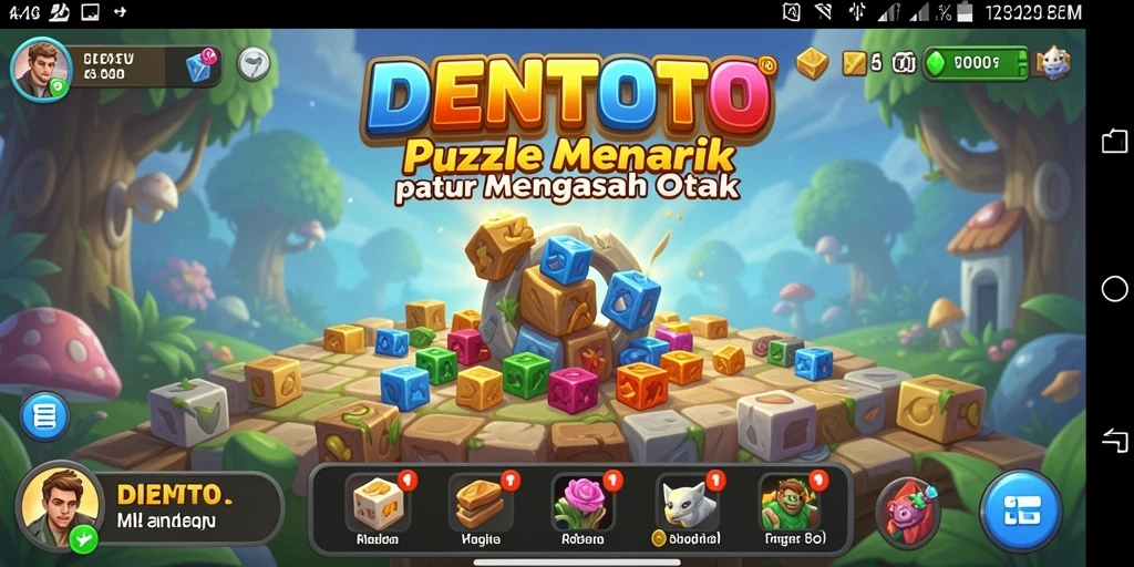Tampilan gameplay DENTOTO yang menakjubkan dan penuh tantangan teka-teki.