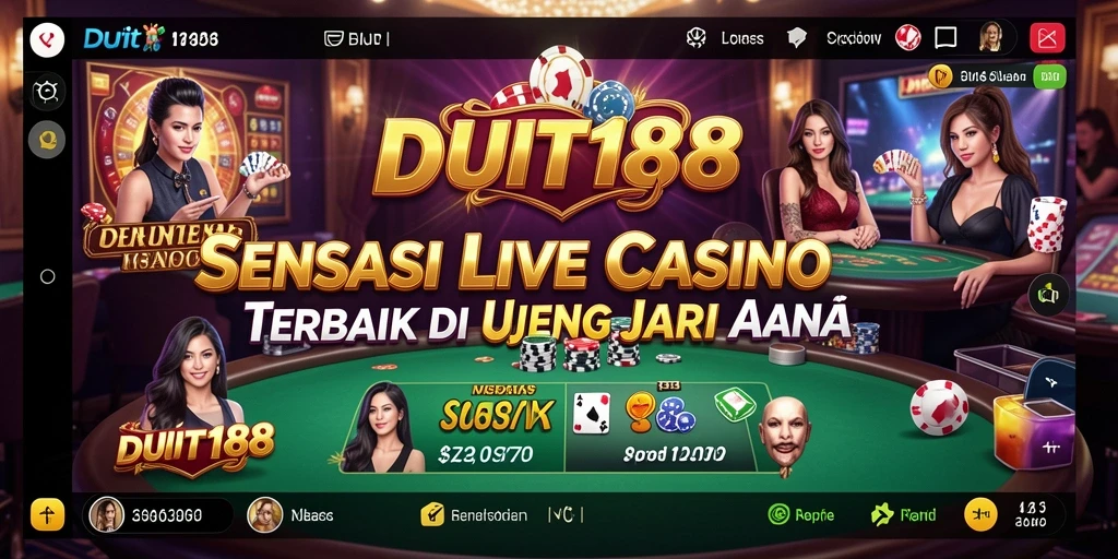 Screenshot gameplay Live Casino DUIT188 dengan dealer profesional.
