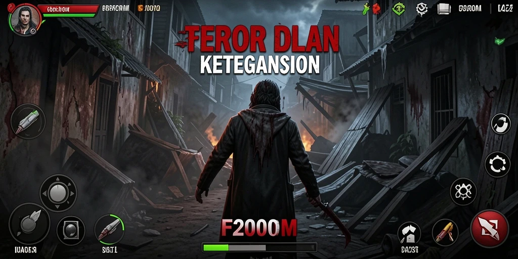 Screenshot gameplay menampilkan suasana horor yang mencekam.