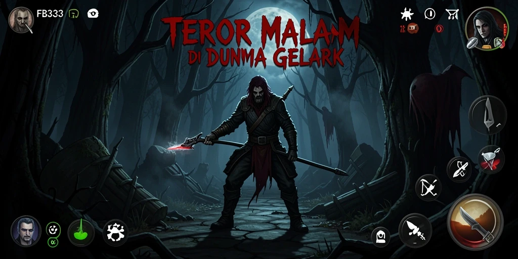 Tangkapan layar FB333 menampilkan suasana mencekam saat menjelajahi lokasi horor.