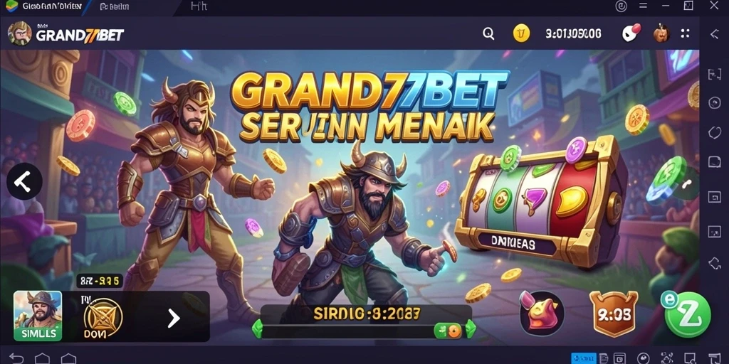 Tampilan gameplay GRAND77BET dengan aktivitas seru yang bisa dilakukan.