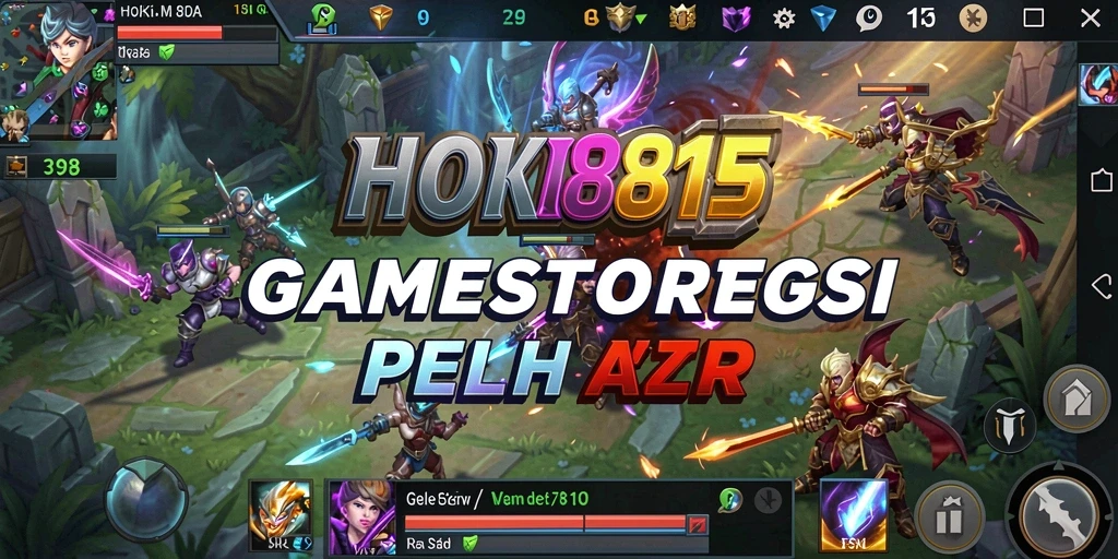 Tampilan gameplay mengesankan HOKI8815 di arena MOBA.