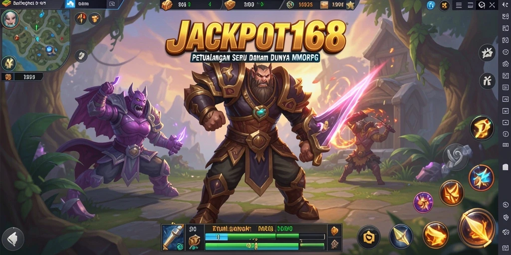 Tampilan gameplay <strong>JACKPOT168</strong> yang menegangkan dalam pertempuran epik.