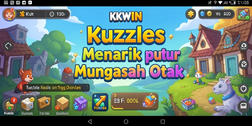 Screenshot KKWIN menampilkan gameplay puzzle yang menantang.