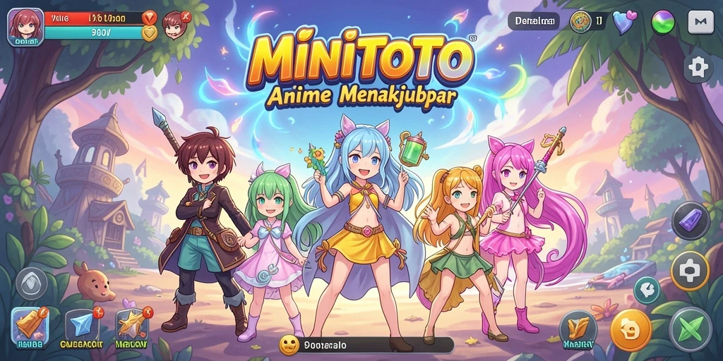 Tangkapan layar MINITOTO menampilkan karakter anime dalam aksi pertarungan yang epik.