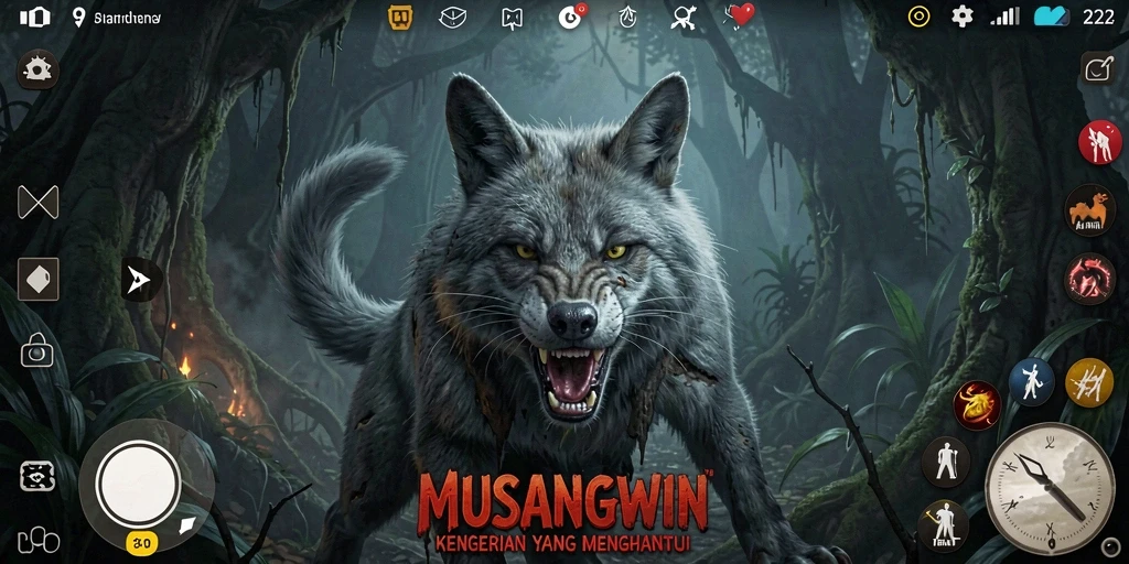 Tampilan menyeramkan dari gameplay MUSANGWIN yang menegangkan.