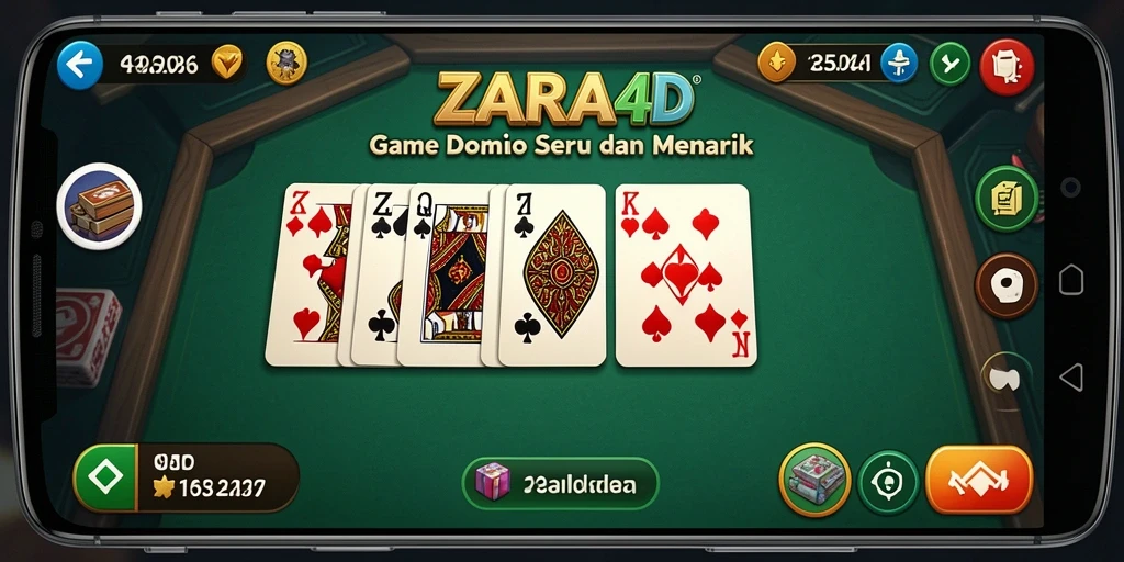 Screenshot utama ZARA4D menampilkan aksi seru dari permainan Domino.